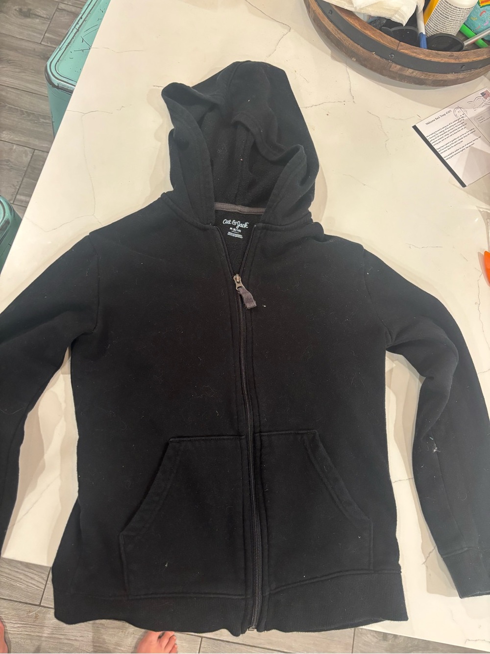 Cat & Jack Black Full-Zip Hooded Sweatshirt